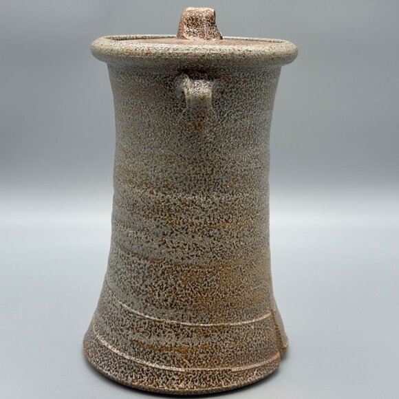 Signed Eldreth Pottery 2007 Brown Salt Glazed Stoneware Crock w/ Lid Hand Thrown - Picture 5 of 9